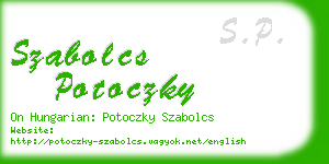 szabolcs potoczky business card